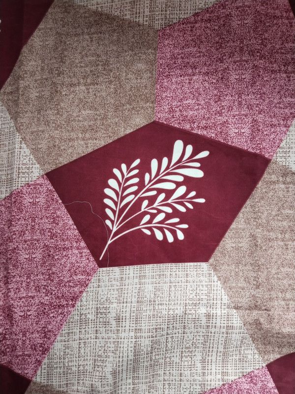 VST 0 TC Cotton Double Printed Flat Bedsheet  (Pack of 1, Red)