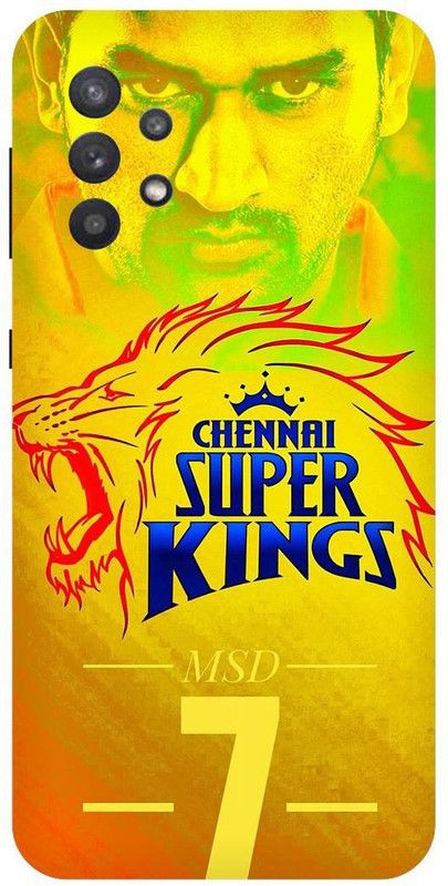 THE NARAYANA COLLECTIONS Back Cover for SAMSUNG GALAXY A32-LION,DHONI,MSD,CRICKETER,IPL,CSK  (Multicolor, Hard Case, Pack of: 1)