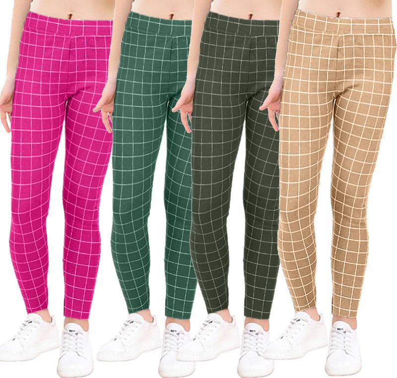 Jegging For Girls  (Multicolor, Pack of 4)