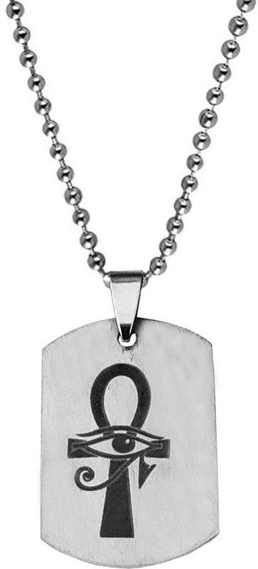 Ancient Egyptian God Ankh Cross Horus Evil Eye Of Ra Pendant Necklace Chain Sterling Silver Stainless Steel Pendant