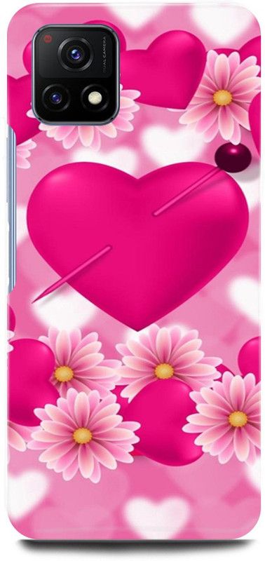 play fast Back Cover for Vivo Y72 5G, V2060 HEART, PINK, HEART, DIAMOND, LOVE, COUPLE  (Pink, Hard Case)