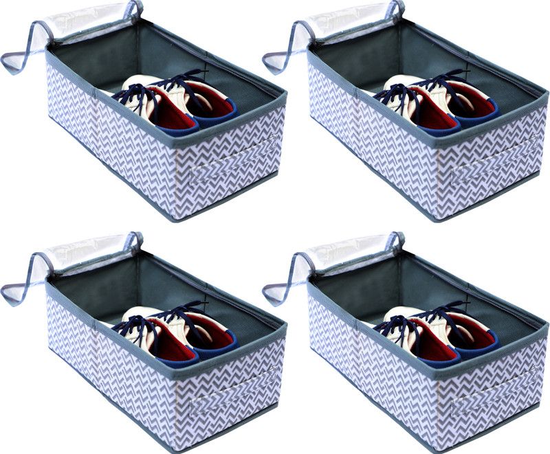 ARVANA Shoes Covers Shoes Bags Storage Boxes Shoe Pouches for Men/Women Shoe Organizer for travel accessories pouch - Set of 4 Plastic Grey Flat Shoe Cover  (13 Pack of 4)