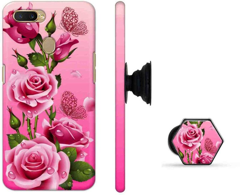 Deltavo Back Cover for Oppo A7, Oppo A5s, Oppo A12, Oppo A11K  (Pink, Green, Cases with Holder, Pack of: 2)