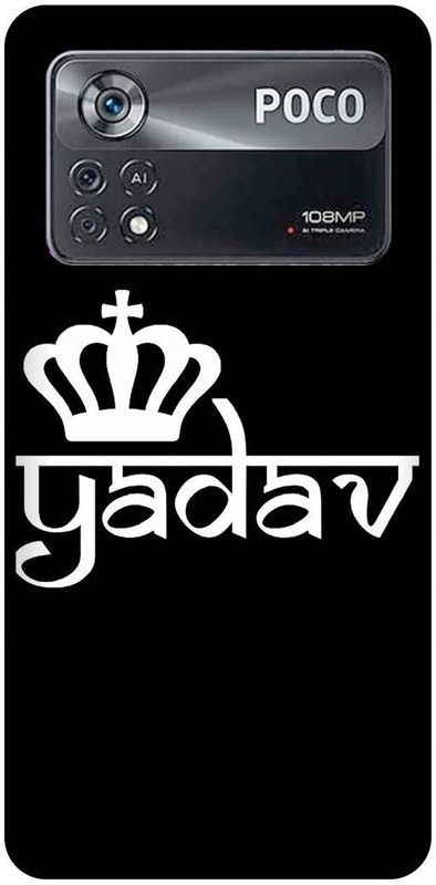 FRONK Back Cover for POCO X4 Pro 5G, YADAV, JI, KING  (Black, Hard Case, Pack of: 1)