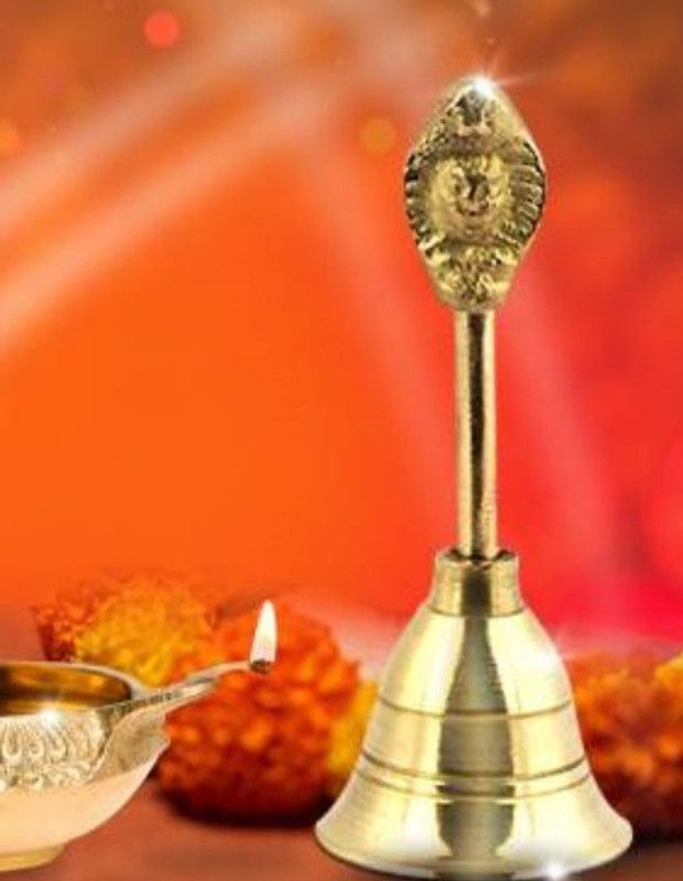 BookBazzer Brass Pooja Bell  (Gold, Pack of 1)