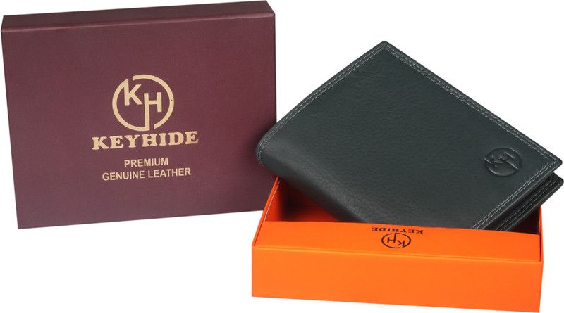 Men & Women Casual, Trendy, Travel Green Genuine Leather RFID Wallet  (10 Card Slots)