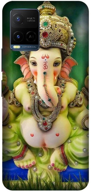 3D U PRINT Back Cover for VIVO Y21T ,V2135 , Ganesh Ji,Gabpati,bapa  (Green, Hard Case, Pack of: 1)