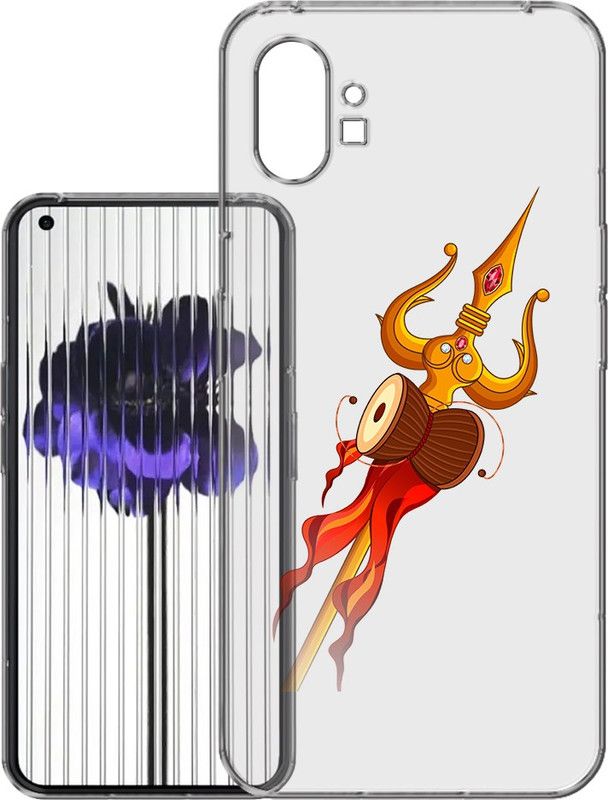 HANIRY Back Cover for Nothing Phone 1, A063 back cover, TRISHOOL WITH DAMROO, Designer, PNG_45  (Multicolor, Flexible, Silicon, Pack of: 1)