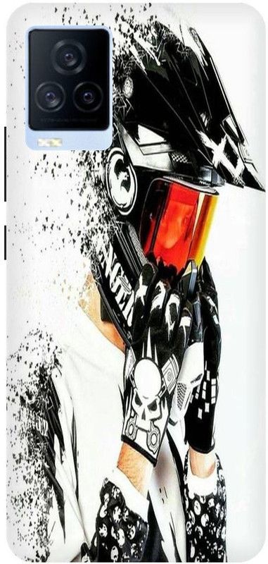 THE NARAYANA COLLECTIONS Back Cover for IQOO 7- V2049A-BIKE,RIDER,STYLISH,BULLET  (Multicolor, Hard Case, Pack of: 1)