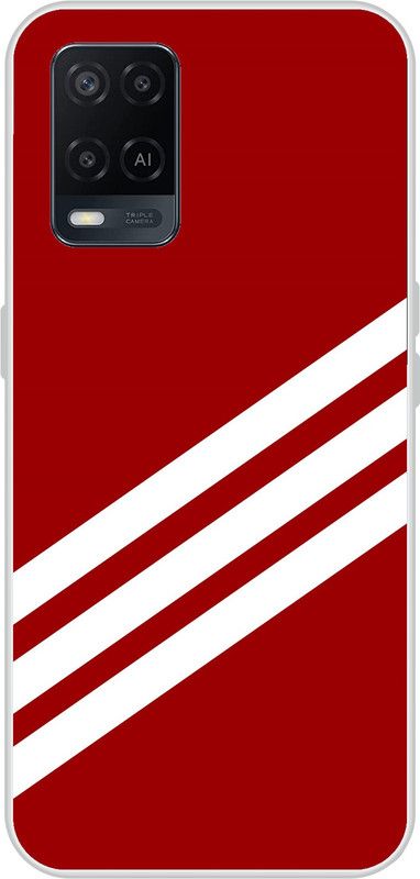 Dreamcase Back Cover for OPPO A54  (Red, White, Silicon, Pack of: 1)
