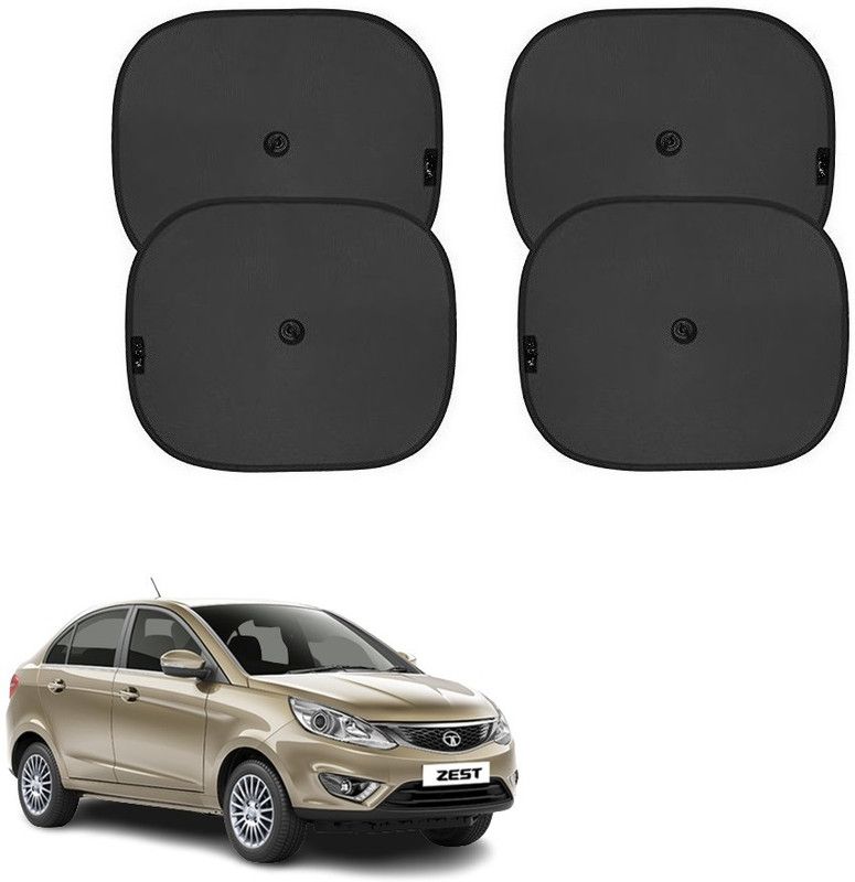 SPREADX Side Window, Rear Window Sun Shade For Tata Zest  (Black)