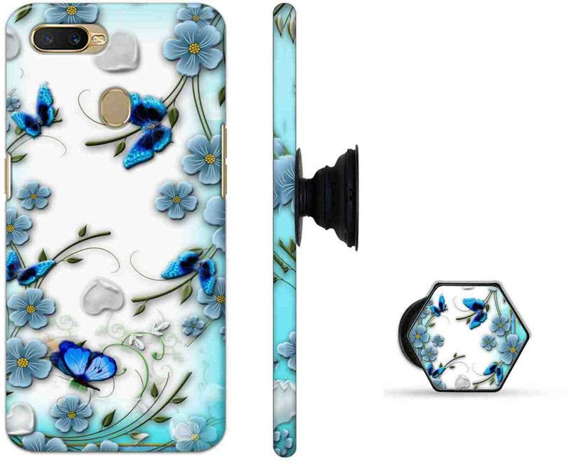 Deltavo Back Cover for Oppo A7, Oppo A5s, Oppo A12, Oppo A11K  (Blue, White, Cases with Holder, Pack of: 2)