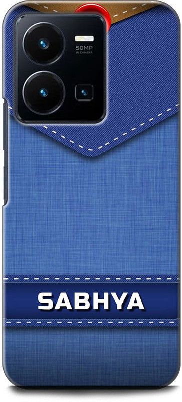 WallCraft Back Cover for Vivo Y35, V2205 SABHYA NAME, S LETTER, BLUE, JEANS, ALPHABET, DESIGN  (Multicolor, Dual Protection, Pack of: 1)