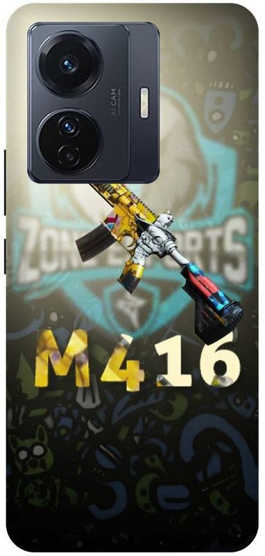 FRONK Back Cover for vivo T1 Pro 5G, V2151, PUBG, GAME, GUN, M416, BANDOOK  (Grey, Hard Case, Pack of: 1)