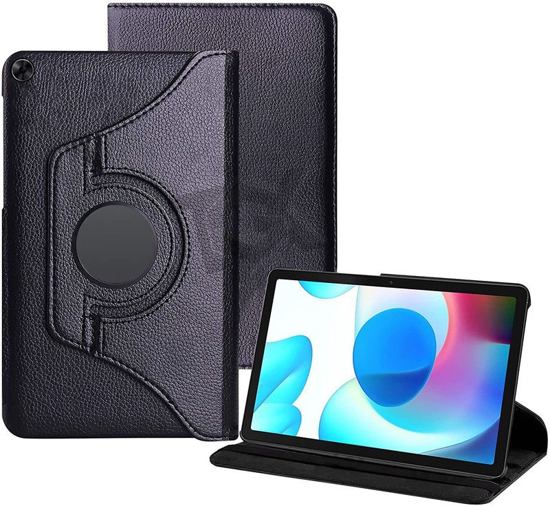 PRETINA Flip Cover for Realme Pad 10.4 inch Tablet Model [RMP2102/ RMP21023] 360 Degree Rotating  (Black, Dual Protection, Pack of: 1)