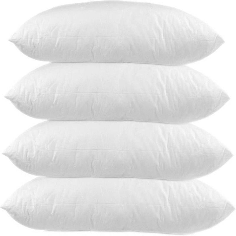 Royale Polyester Fibre INDIAN Bed/Sleeping Pillow Pack of 4  (White)