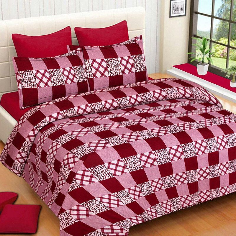 PREMIUM GALLERY 160 TC Polycotton Double 3D Printed Flat Bedsheet  (Pack of 1, Multicolor)