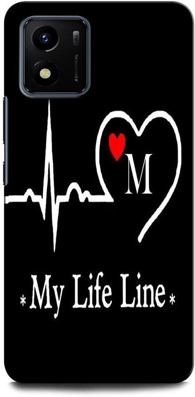 ORBIQE Back Cover for Vivo Y15s M, M LETTER, M ALPHABET, MY LIFE LINE M  (Multicolor, Hard Case, Pack of: 1)