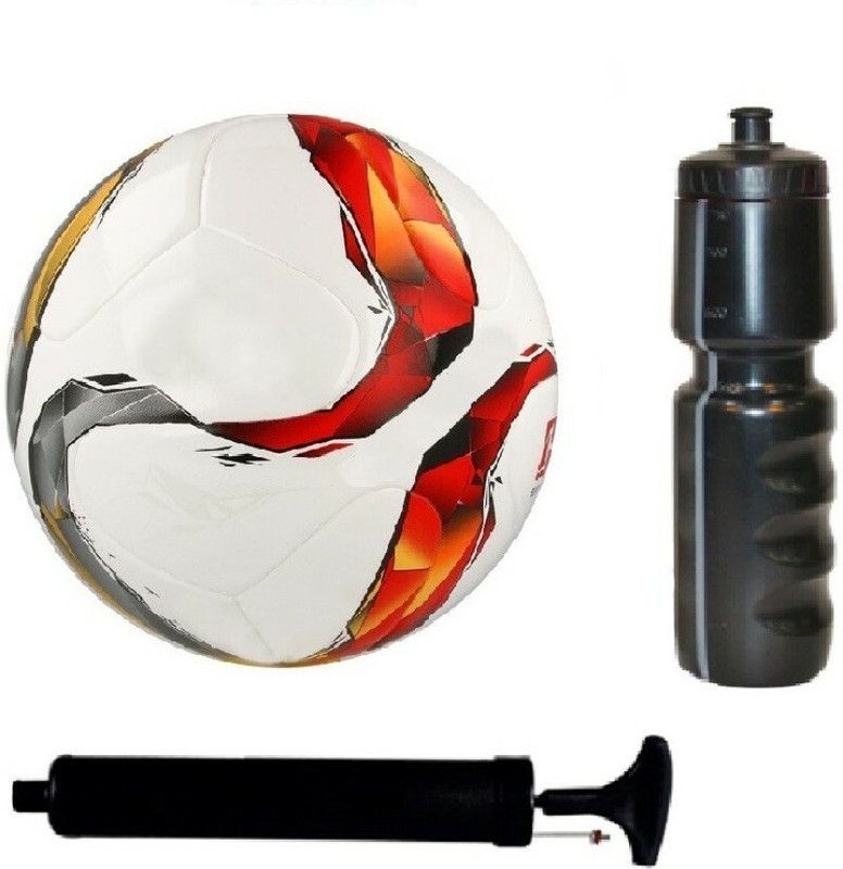 SRetail Blaugrana Yellow/Red Football (Size-5) with Air Pump & Needle Football Kit Football Kit