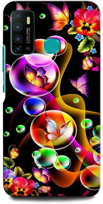 GRAFIQE Back Cover for Infinix Hot 9 BUTTERFLY, BALOON, FLOWER, LOVE  (Multicolor, Shock Proof, Pack of: 1)