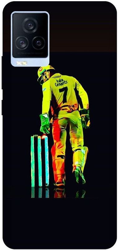 THE NARAYANA COLLECTIONS Back Cover for IQOO 7- V2049A-MAHI,MSD,STUMPS,DHONI,IPL  (Multicolor, Hard Case, Pack of: 1)