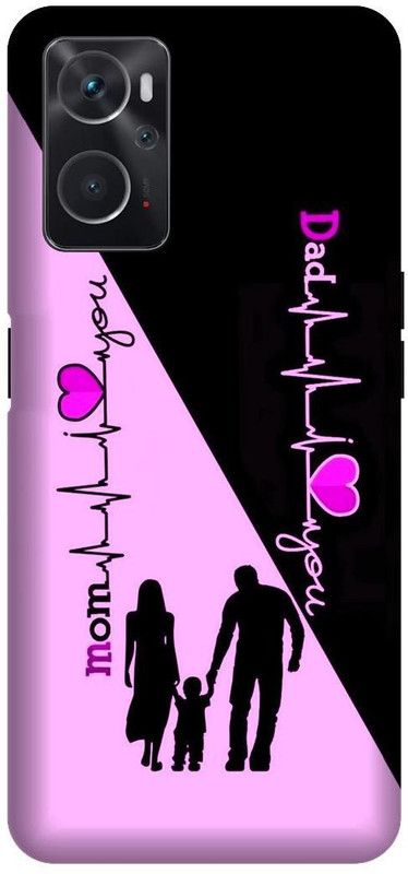 PHONE WALEY.COM Back Cover for OPPO A76 , CPH2375 , love mom ded, Mom and Dad Printed Back Cover  (Pink, Hard Case, Pack of: 1)