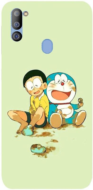 Golden Mask Back Cover for Sky Hawk Back Cover For Samsung Galaxy M21 Doraemon And Nobita  (Multicolor, Waterproof, Silicon, Pack of: 1)