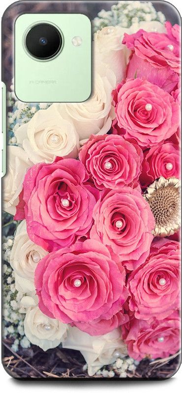 WallCraft Back Cover for Realme Narzo 50i Prime, RMX3506 ROSE, WHITE PINK ROCE, BOUQUET, ROSES, FLOWERS  (Multicolor, Dual Protection, Pack of: 1)