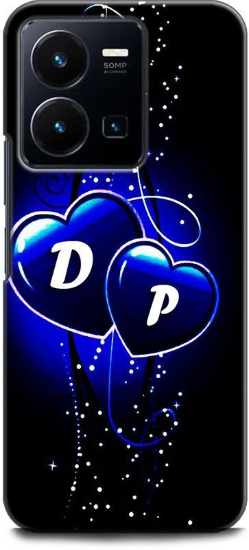 WallCraft Back Cover for Vivo Y35, V2205 D P, D LOVES P, NAME, ALPHABET, DP LOVE, HART, BLUE  (Multicolor, Dual Protection, Pack of: 1)