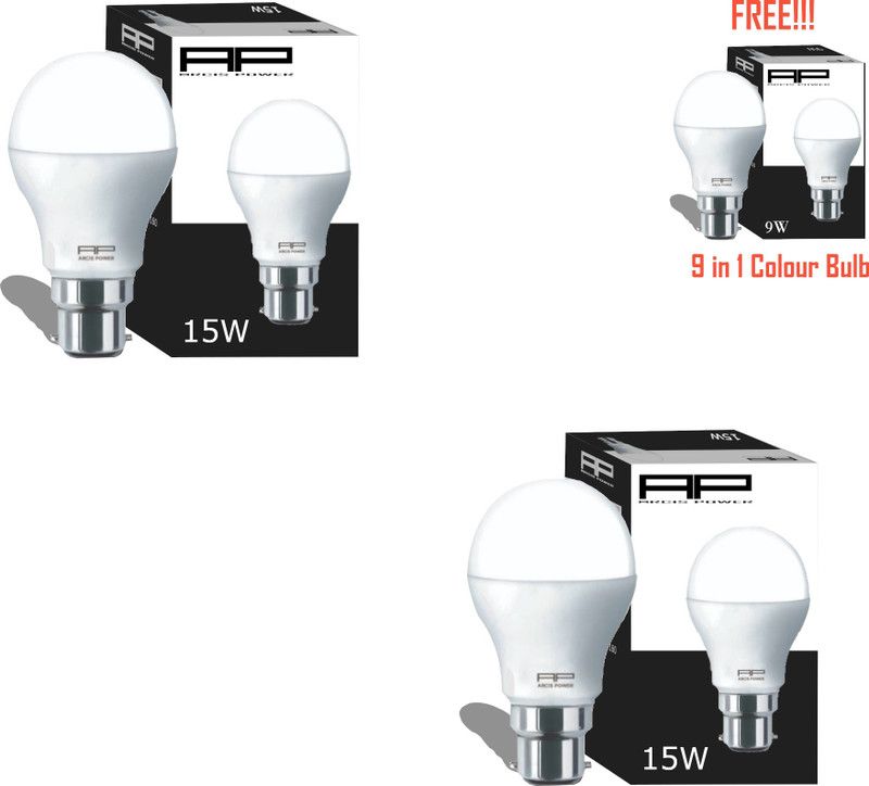 ARCIS POWER 15 W Globe B22 D LED Bulb  (White, Pack of 3)