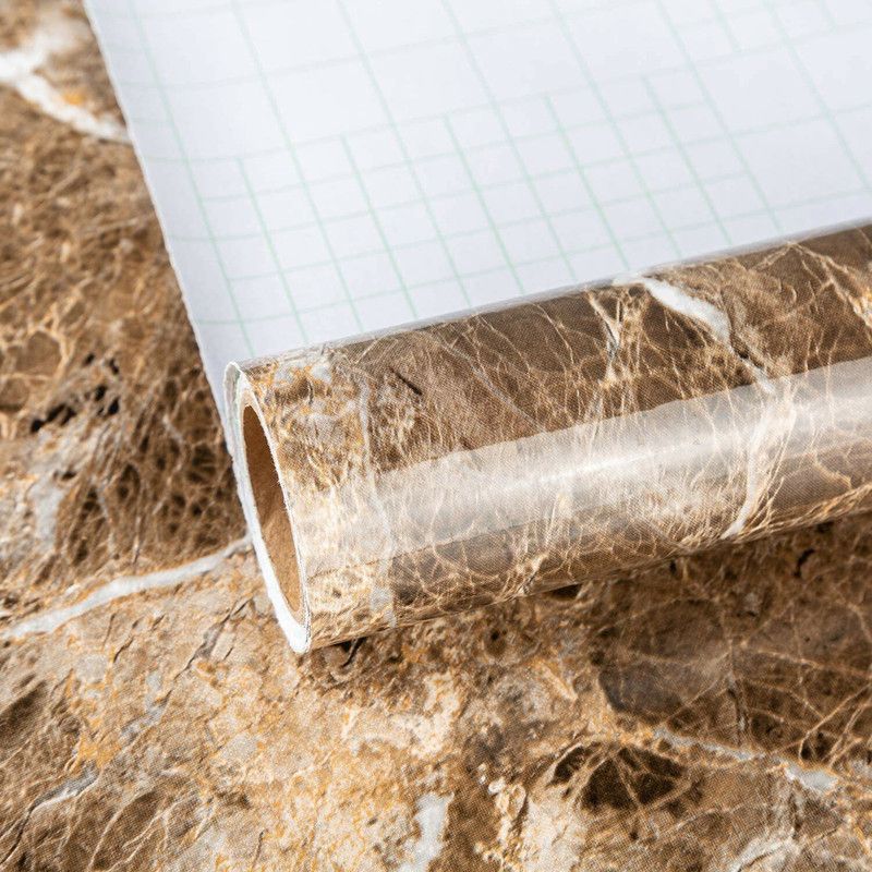 Wallpaper Decorative for Countertop Self Adhesive (200x60 cm) ( 13 sq ft)  (Brown Marble)