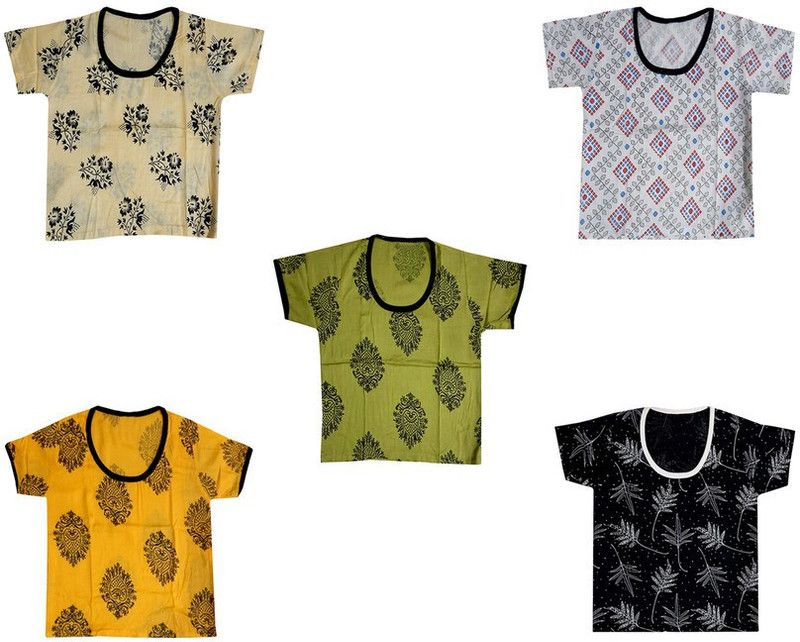 Girls Casual Rayon Top  (Multicolor, Pack of 5)