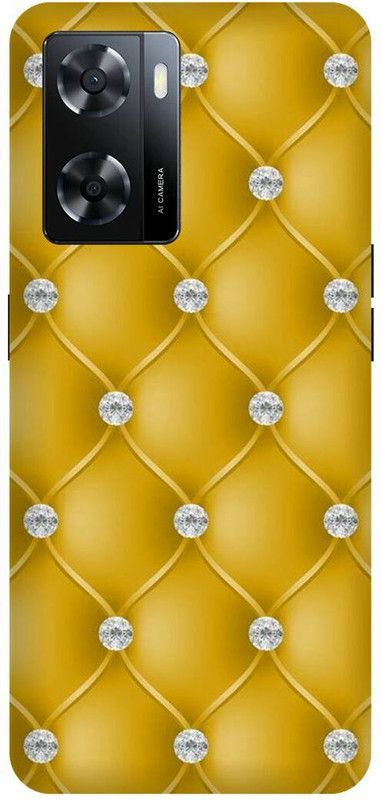 Dimora Back Cover for OPPO A 57e ,GOLDEN CUBES PRINT DIMOND  (Multicolor, Hard Case, Pack of: 1)