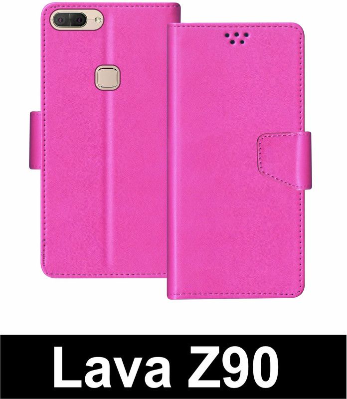 SBMS Flip Cover for Lava Z90  (Pink, Shock Proof, Pack of: 1)