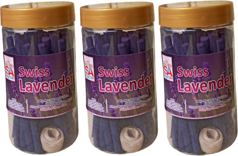 Swiss Lavender Flavour Dhoop Sticks for Pooja,DhupBatti with Holder,36 Sticks Swiss Lavender  (36 Units)