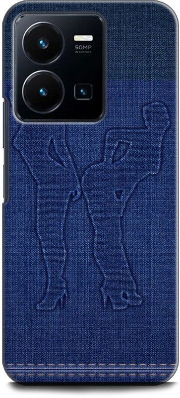 WallCraft Back Cover for Vivo Y35, V2205 JEANS, BLUE, ABSTRACT, TEXTURE, FABRIC, GIRLS  (Multicolor, Dual Protection, Pack of: 1)