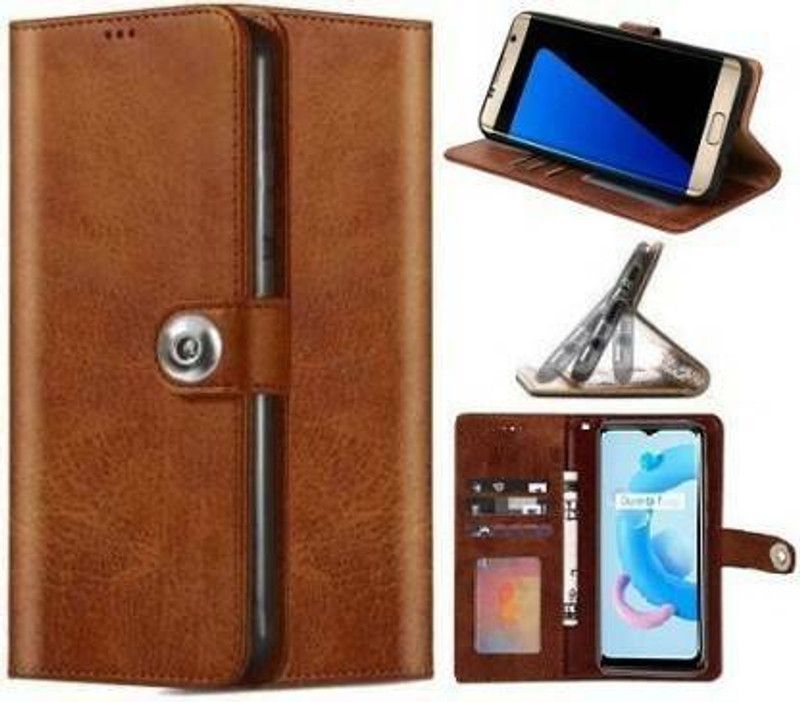 Mycos Flip Cover for Redmi 8A Dual  (Brown, Dual Protection, Pack of: 1)