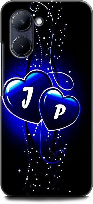 WallCraft Back Cover for Realme C33, RMX3624 J P, J LOVES P, NAME, ALPHABET, JP LOVE, HART, BLUE  (Multicolor, Dual Protection, Pack of: 1)