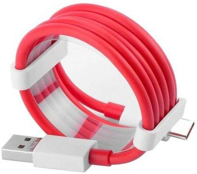 ASTOUND Type C 1.5 m Copper Braiding Data Cable Dash Warp Charge  (Compatible with Camera, Computer, Gaming Console, MP3 Player, Mobile, Smart Watch, TV, Tablet, Red, White, One Cable)