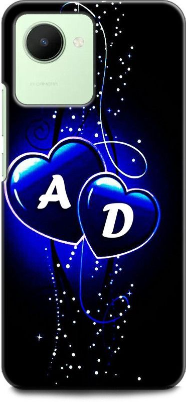 WallCraft Back Cover for Realme Narzo 50i Prime, RMX3506 A D, A LOVES D, NAME, ALPHABET, AD LOVE, HART, BLUE  (Multicolor, Dual Protection, Pack of: 1)