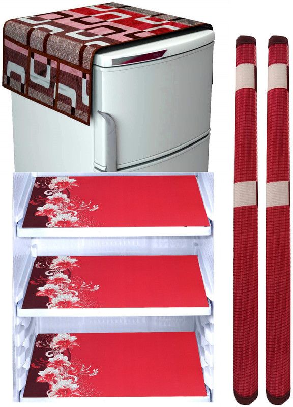 MEXICOT Refrigerator Cover  (Width: 95 cm, Red)