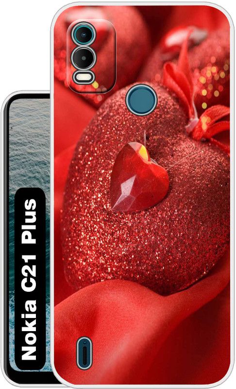 Case Club Back Cover for Nokia C21 Plus  (Red, Grip Case, Silicon, Pack of: 1)