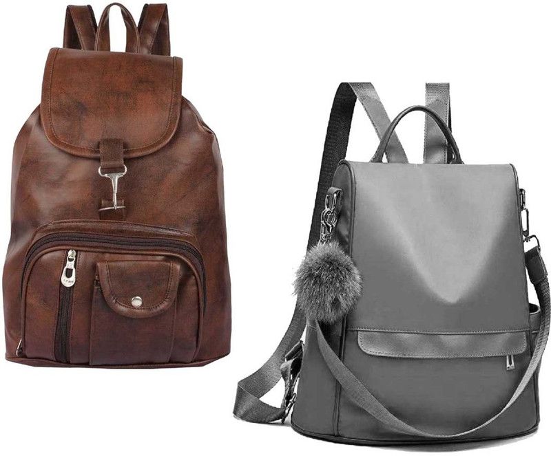 BP-brwn-cmra+gry-lattu-pitthu-cmbo 6 L No Backpack  (Brown, Grey)