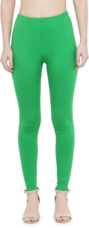 N-gal Ankle Length Ethnic Wear Legging  (Green, Solid)