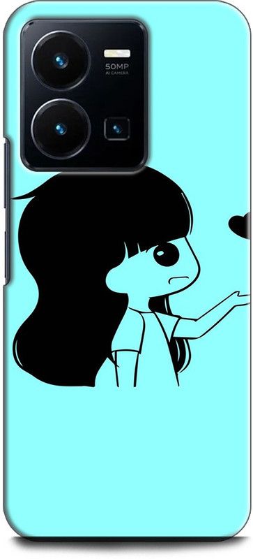 WallCraft Back Cover for Vivo Y35, V2205 GIRL, LOVE, HEART, ANIME, LOVELY GIRL, CARTOON, CUTE  (Multicolor, Dual Protection, Pack of: 1)