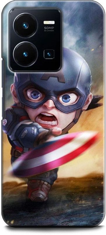 WallCraft Back Cover for Vivo Y35, V2205 CAPTAIN AMERICA, AVENGER, SHIELD, COMICS, MARVEL  (Multicolor, Dual Protection, Pack of: 1)