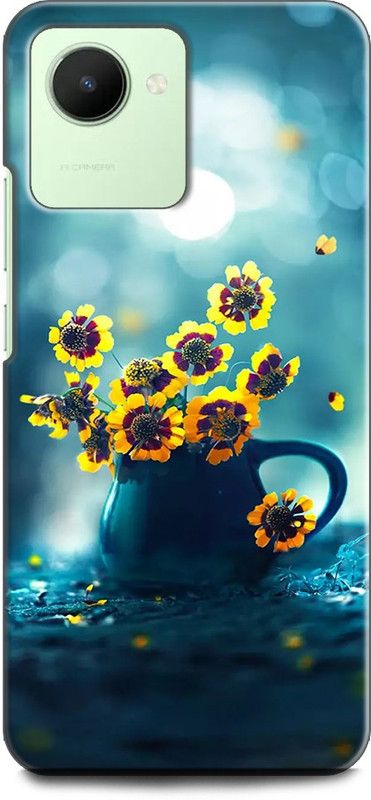 WallCraft Back Cover for Realme C30s, RMX3690 FLOWERS, NATURE, SPARKLE, YELLOW, GLITTER, ART  (Multicolor, Dual Protection, Pack of: 1)
