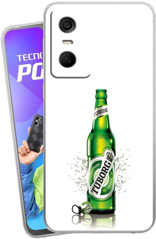Mitvaa Back Cover for Tecno Pop 6 Pro  (Green, White, Silicon, Pack of: 1)