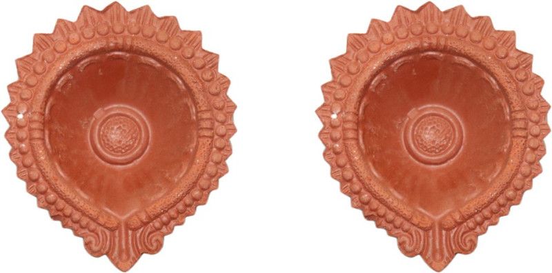 RPCRAFT India Diya for Puja |Diya Lamps for Pooja | mitti Diya for Diwali Set Of 2 Terracotta (Pack of 2) Table Diya  (Height: 1 inch)
