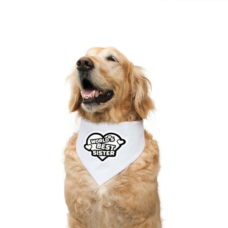 RUSE Bandana for Dog, Cat  (Reversible World Best Sister Printed Dog Bandana Blueberry Striped)